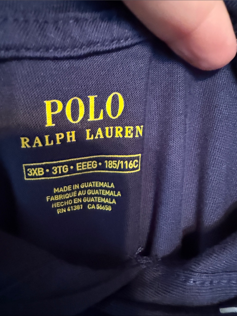 Polo Ralph Lauren Mens 3XB Navy Blue Graphic Logo Long Sleeve Hooded T-Shirt - Picture 2 of 7